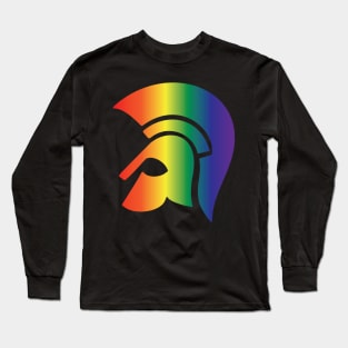 Spartan Helmet Gay Pride Long Sleeve T-Shirt